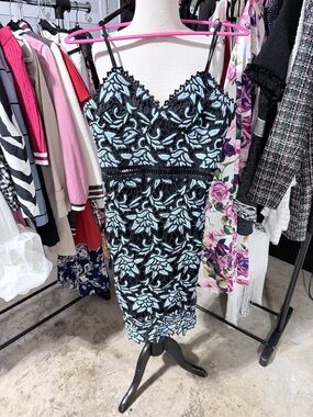 Aqua Black & Light Blue Lace Bodycon Dress - Women
